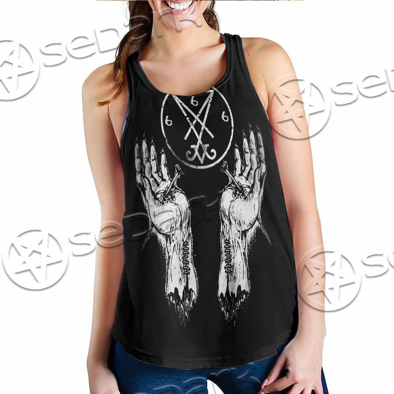 Lucifer Inverted Cross SED-1081 Women Tank Top