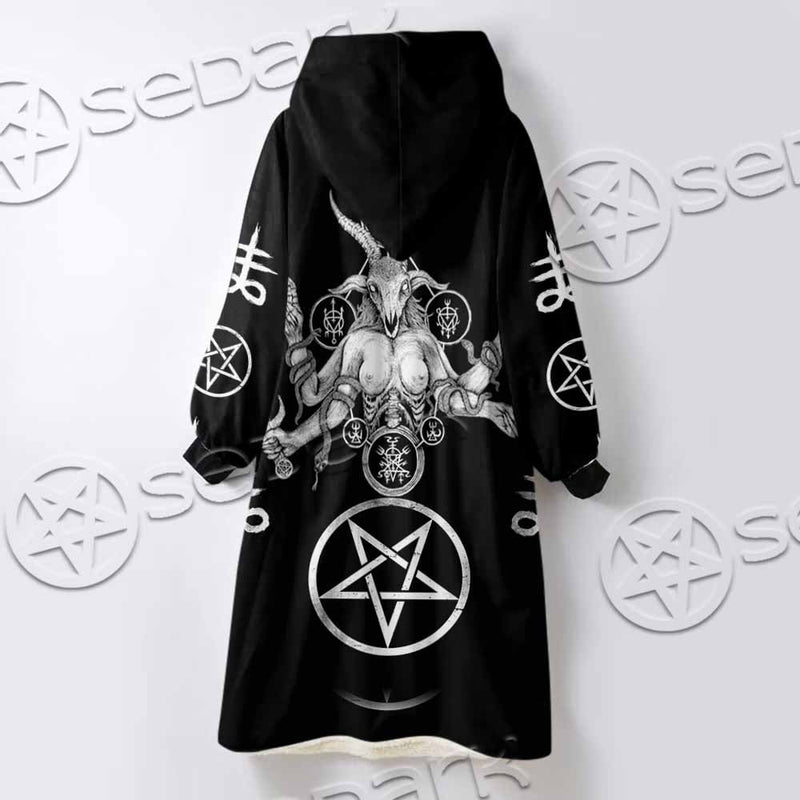 Baphomet Sigil SED-1082 Oversized Sherpa Blanket Hoodie