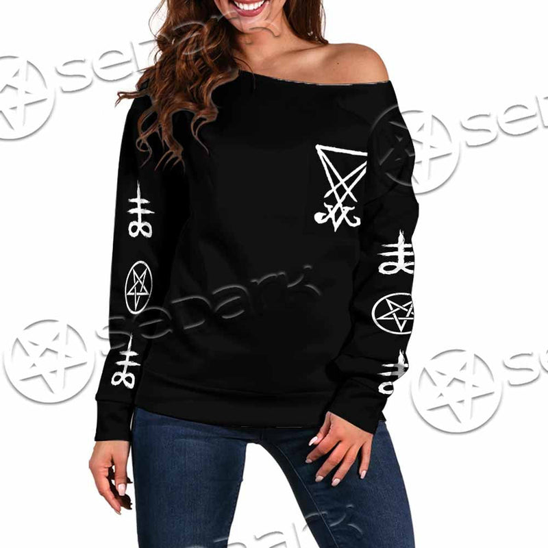 Baphomet Sigil SED-1082 Off Shoulder Sweaters