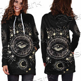 Celestial Aesthetic Sun Crescent Moon SED-1083 Hoodie Dress