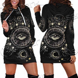 Celestial Aesthetic Sun Crescent Moon SED-1083 Hoodie Dress