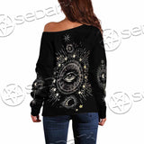 Celestial Aesthetic Sun Crescent Moon SED-1083 Off Shoulder Sweaters