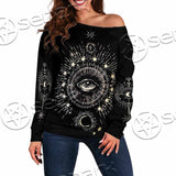 Celestial Aesthetic Sun Crescent Moon SED-1083 Off Shoulder Sweaters