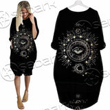 Celestial Aesthetic Sun Crescent Moon SED-1083 Batwing Pocket Dress