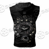 Celestial Aesthetic Sun Crescent Moon SED-1083 Zip Sleeveless Hoodie