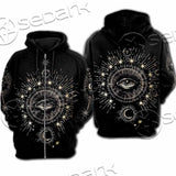 Celestial Aesthetic Sun Crescent Moon SED-1083 Hoodie & Zip Hoodie Raglan