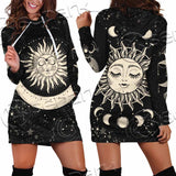 Moon Phases And Stars SED-1084 Hoodie Dress