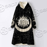 Moon Phases And Stars SED-1084 Oversized Sherpa Blanket Hoodie