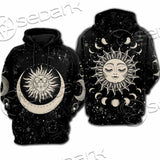 Moon Phases And Stars SED-1084 Hoodie & Zip Hoodie Raglan