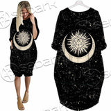 Moon Phases And Stars SED-1084 Batwing Pocket Dress