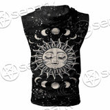 Moon Phases And Stars SED-1084 Zip Sleeveless Hoodie