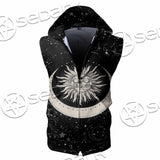 Moon Phases And Stars SED-1084 Zip Sleeveless Hoodie