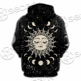 Moon Phases And Stars SED-1084 Hoodie & Zip Hoodie Raglan