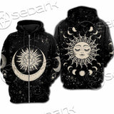 Moon Phases And Stars SED-1084 Hoodie & Zip Hoodie Raglan