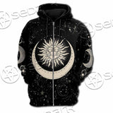 Moon Phases And Stars SED-1084 Hoodie & Zip Hoodie Raglan