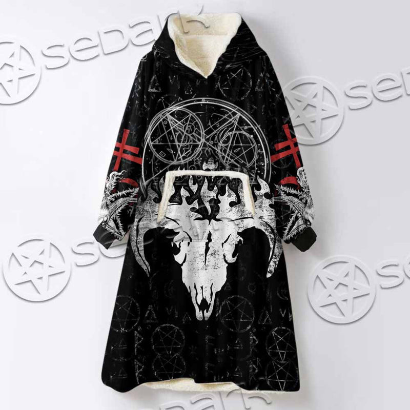 I Kneel Before No God SED-1085 Oversized Sherpa Blanket Hoodie