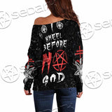 I Kneel Before No God SED-1085 Off Shoulder Sweaters