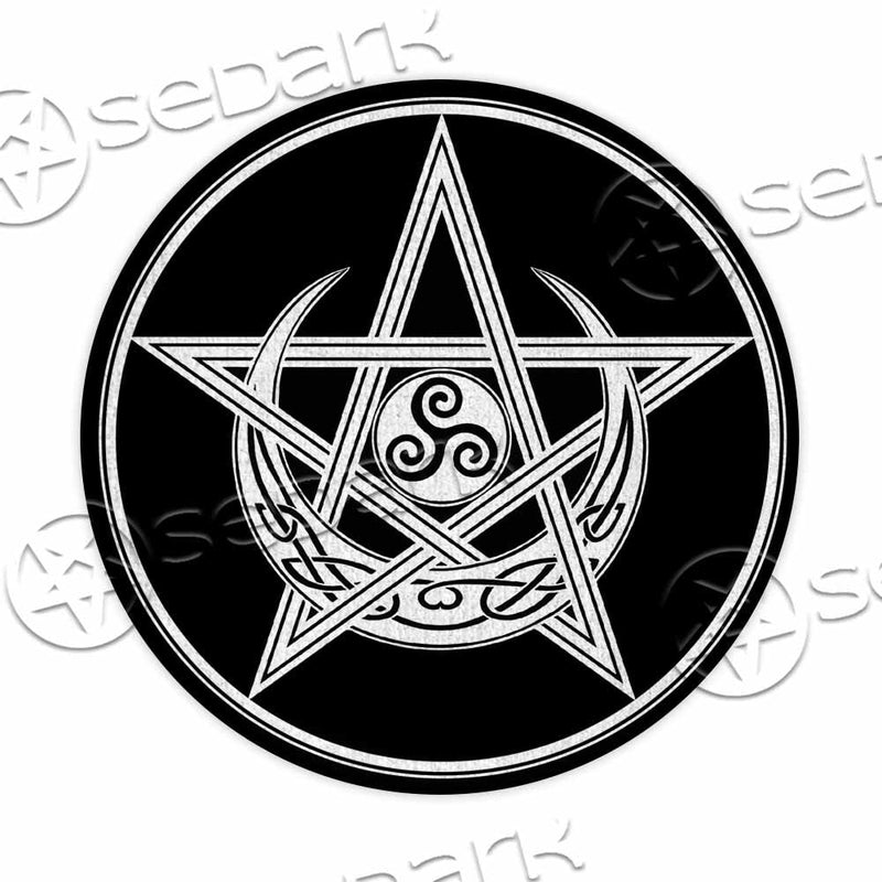 Celtic Moon Star Triple Spiral SED-1087 Round Carpet