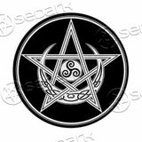 Celtic Moon Star Triple Spiral SED-1087 Round Carpet