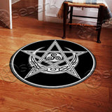 Celtic Moon Star Triple Spiral SED-1087 Round Carpet