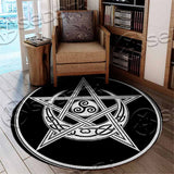 Celtic Moon Star Triple Spiral SED-1087 Round Carpet