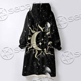 Occult Witch Magic Alchemy Gothic Zodiac SED-1088 Oversized Sherpa Blanket Hoodie