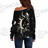 Occult Witch Magic Alchemy Gothic Zodiac SED-1088 Off Shoulder Sweaters