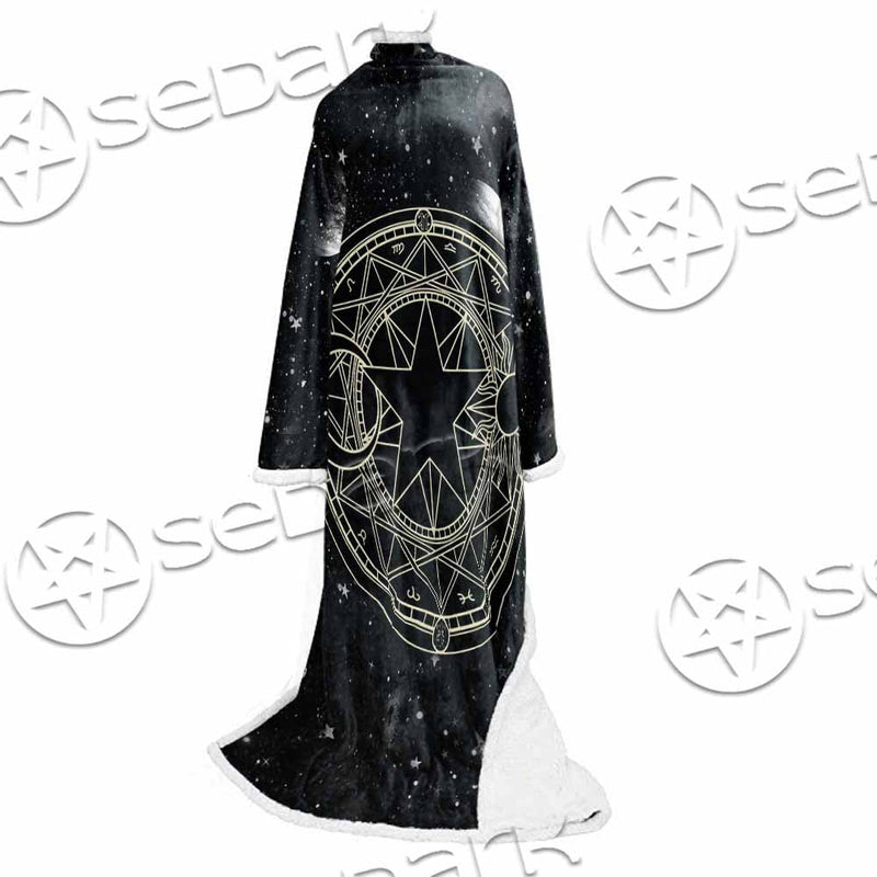 Occult Witch Magic Alchemy Gothic Zodiac SED-1088 Sleeved Blanket