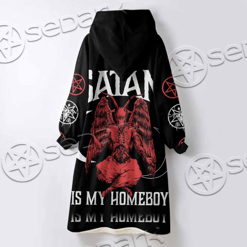 Satan Is My Homeboy SED-1089 Oversized Sherpa Blanket Hoodie