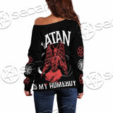 Satan Is My Homeboy SED-1089 Off Shoulder Sweaters