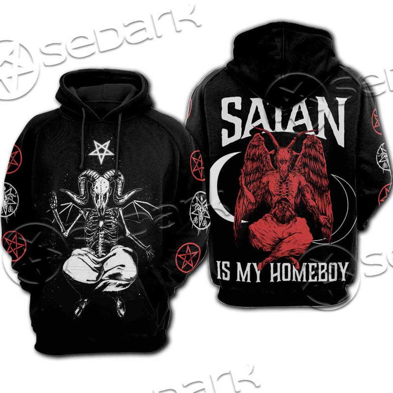 Satan Is My Homeboy SED-1089 Hoodie & Zip Hoodie Raglan