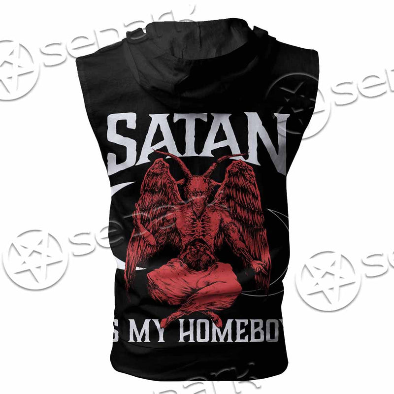 Satan Is My Homeboy SED-1089 Zip Sleeveless Hoodie