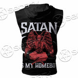 Satan Is My Homeboy SED-1089 Zip Sleeveless Hoodie