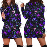 Seamless Illustration Mushrooms Bright Psychedelic SED-1090 Hoodie Dress