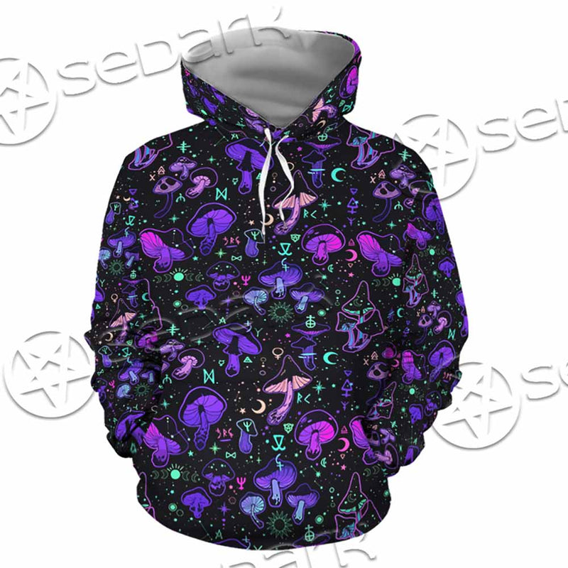 Seamless Illustration Mushrooms Bright Psychedelic SED-1090 Hoodie & Zip Hoodie