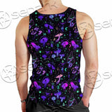 Seamless Illustration Mushrooms Bright Psychedelic SED-1090 Men Tank-tops