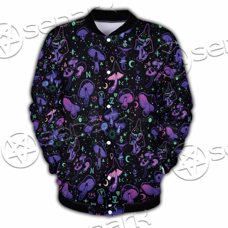 Seamless Illustration Mushrooms Bright Psychedelic SED-1090 Button Jacket