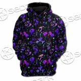 Seamless Illustration Mushrooms Bright Psychedelic SED-1090 Hoodie & Zip Hoodie Raglan