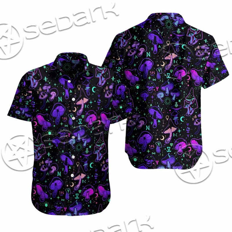 Seamless Illustration Mushrooms Bright Psychedelic SED-1090 Shirt Allover