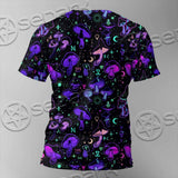 Seamless Illustration Mushrooms Bright Psychedelic SED-1090 Unisex T-shirt