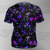 Seamless Illustration Mushrooms Bright Psychedelic SED-1090 Unisex T-shirt
