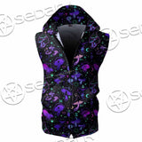 Seamless Illustration Mushrooms Bright Psychedelic SED-1090 Zip Sleeveless Hoodie