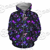 Seamless Illustration Mushrooms Bright Psychedelic SED-1090 Hoodie & Zip Hoodie