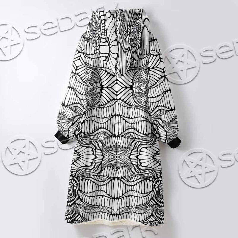 Psychedelic Maze Of Ornaments SED-1091 Oversized Sherpa Blanket Hoodie