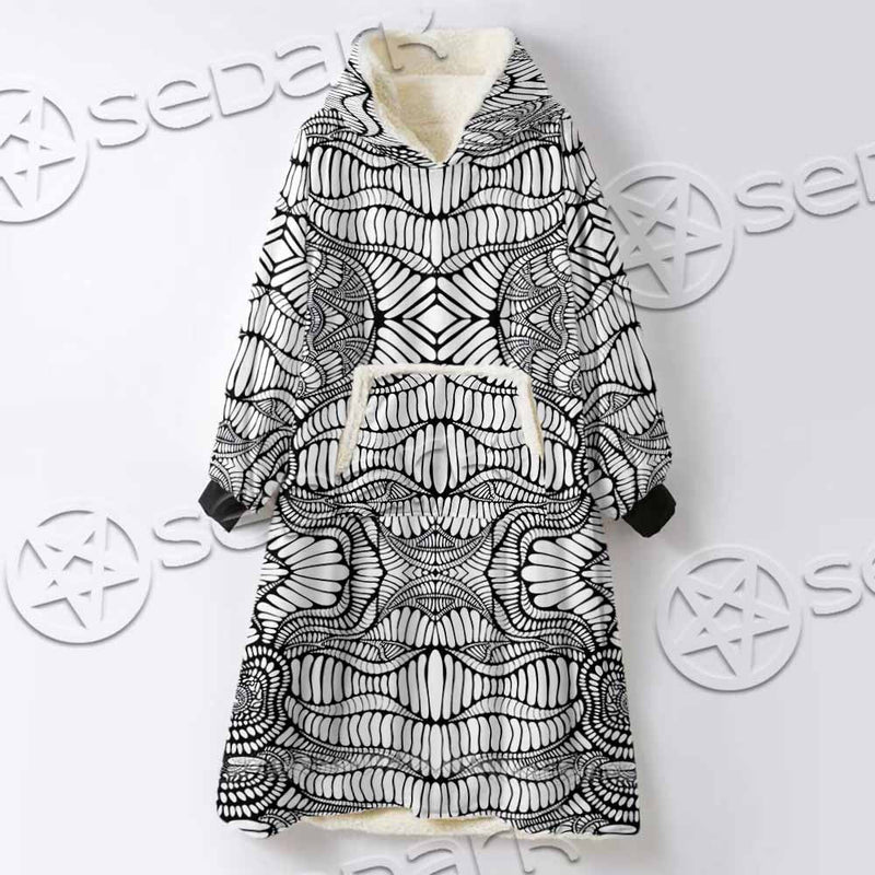 Psychedelic Maze Of Ornaments SED-1091 Oversized Sherpa Blanket Hoodie