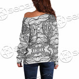Psychedelic Maze Of Ornaments SED-1091 Off Shoulder Sweaters