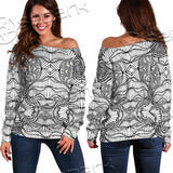 Psychedelic Maze Of Ornaments SED-1091 Off Shoulder Sweaters