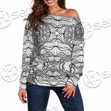 Psychedelic Maze Of Ornaments SED-1091 Off Shoulder Sweaters