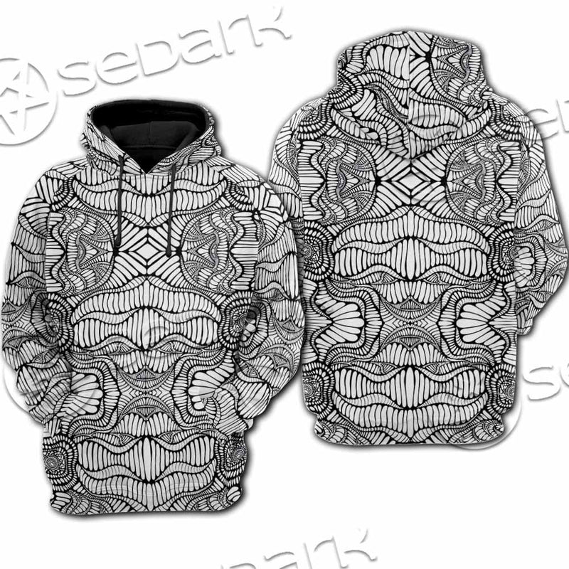 Psychedelic Maze Of Ornaments SED-1091 Hoodie & Zip Hoodie Raglan