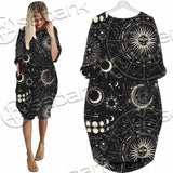 Astrology Workspace SED-1094 Batwing Pocket Dress